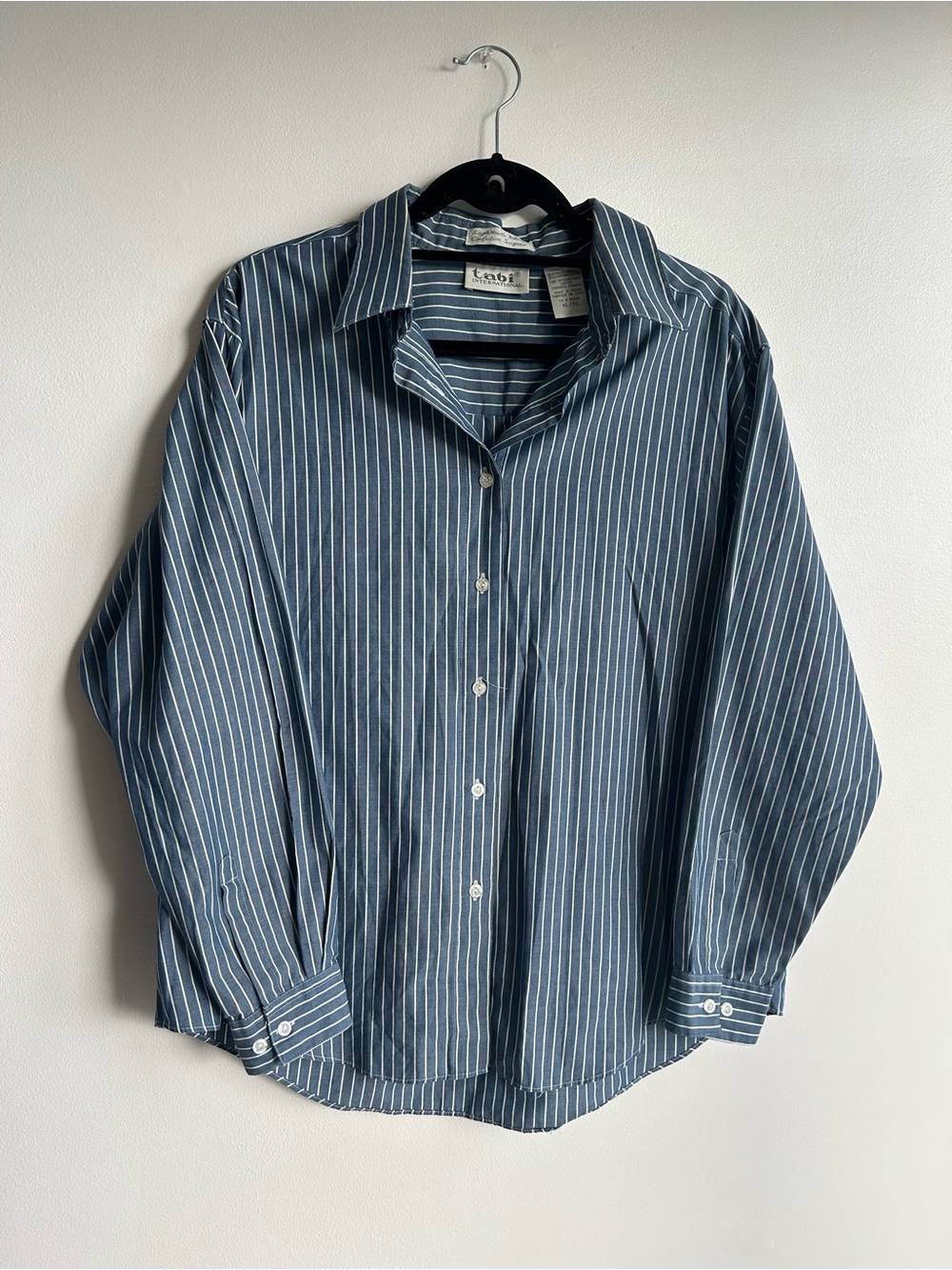 Vintage blue and white button down